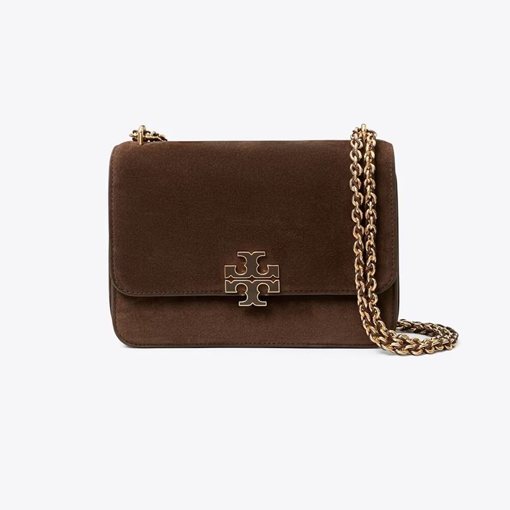 NEW‼️Tory Burch Britten Suede Small Shoulder Bag 180221 $650 Dark Cocoa